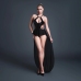 Take Me Vinyl & Mesh Bodysuit with Flirty Skirt XL Black - Elegant Design