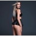 Noches Traviesas Vinyl Set - Choker Top & Mini Skirt M Black Latex Look