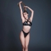 Tentacion Vinyl & Mesh Harness Lingerie Set S Black - Bold Strap Design