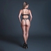 Tentacion Vinyl & Mesh Bra and Panty Set XL Black - Latex-Effect Finish
