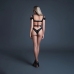 Leg Avenue Need You Tonight Vinyl Mesh Bodysuit Off-Shoulder Black S