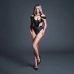 Leg Avenue Need You Tonight Vinyl Mesh Bodysuit XL Black Off-Shoulder