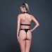 Fiery Vixen Vinyl & Mesh Bodysuit Harness Look XL Black