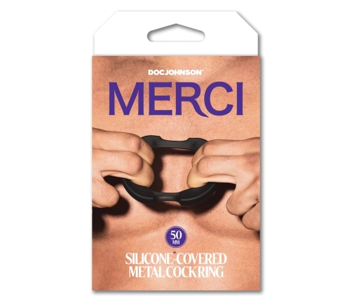 The Paradox - Silicone/Metal Cock Ring - 50mm - Black
