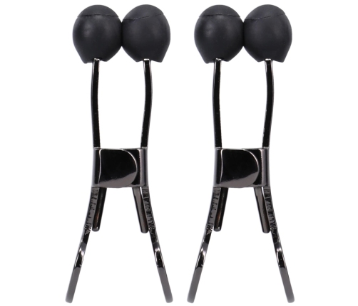 Nippers - Stainless Steel Nipple Clamps with Silicone Tip - Black