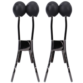Nippers - Stainless Steel Nipple Clamps with Silicone Tip - Black