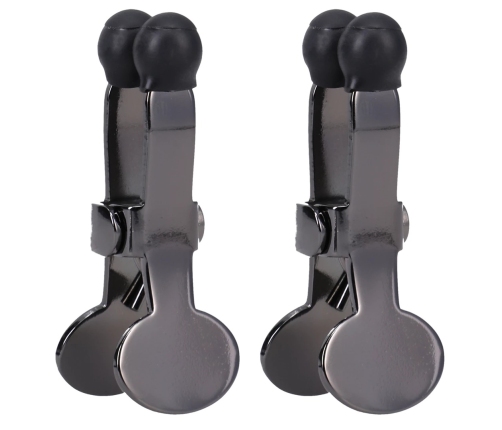 Nippers - Stainless Steel Nipple Clamps with Silicone Tip - Black