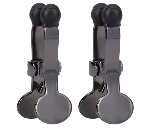 Nippers - Stainless Steel Nipple Clamps with Silicone Tip - Black