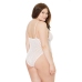 Mesh High Cut Teddy with Hidden Open Crotch - Plus Size