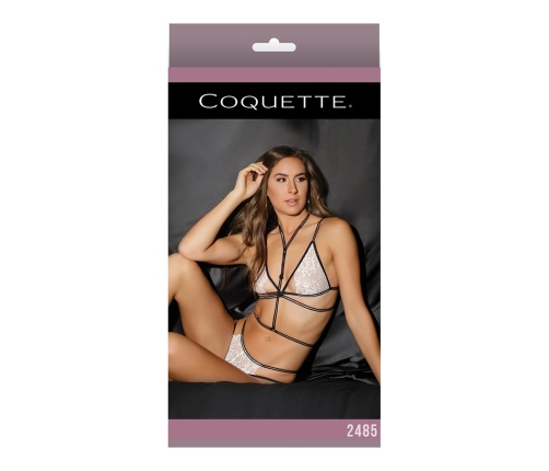Lace Bralette, Panties and Crotchless Harness - One Size