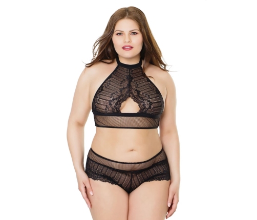 Fishnet Halter Top and Booty Shorts - One Size