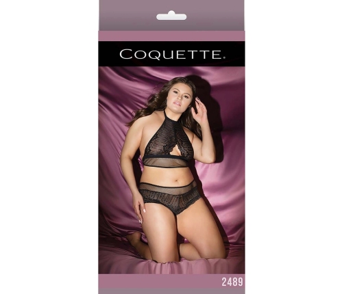 Fishnet Halter Top and Booty Shorts - Plus Size