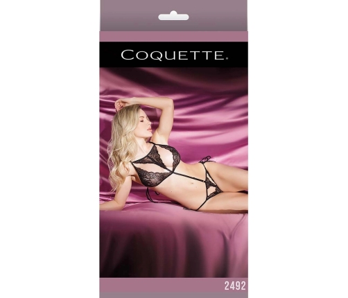 Crotchless Teddy with Side Tie and Cutouts - One Size