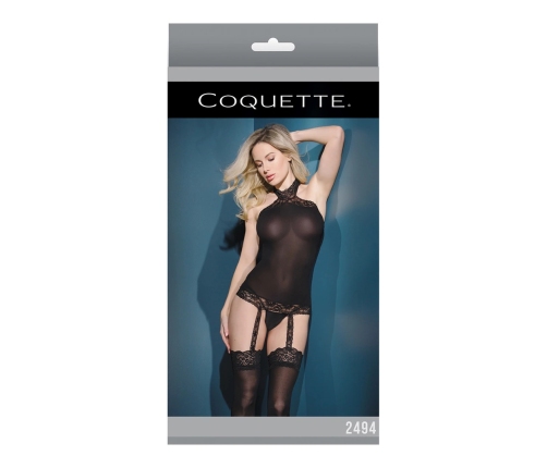 Sheer Halter Top with Attached Stockings - One Size
