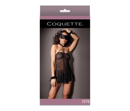 Leopard Babydoll with Handcuffs and Eye Mask - One Size