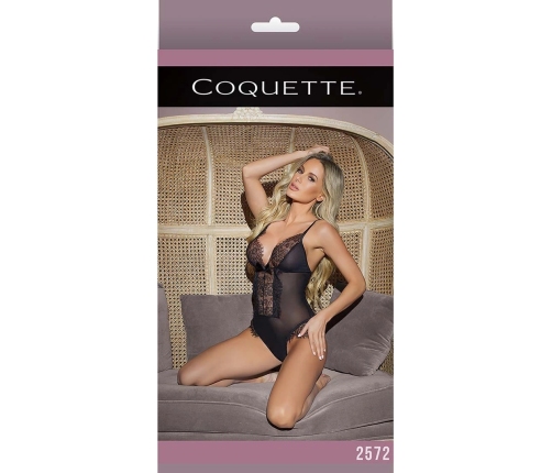 Transparent Crossless Lace Teddy - One Size