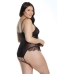 Transparent Crossless Lace Teddy - Plus Size