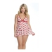 Lip Print Babydoll and Thong - Plus Size