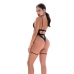 Dreamgirl Bodysuit M/L Black - Mesh & Faux Leather Design, Adjustable Fit