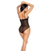 Mapale Bodysuit S Wet Black - Vinyl & Mesh, Adjustable Straps