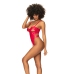 Mapale Teddy XL Wet Look Red Bodysuit with Underwire and Adjustable Straps