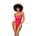 Mapale Teddy XL Wet Look Red Bodysuit with Underwire and Adjustable Straps