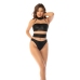 Leg Avenue Bodysuit Halter L Nude/Black Adjustable Mesh Design