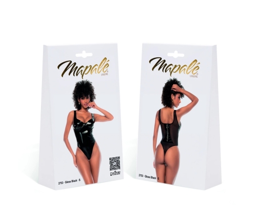 Mapale Bodysuit M Gloss Black Vinyl & Mesh Adjustable Design