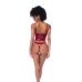 Allure Lingerie Two-Piece Vinyl Bustier Set S Glossy Wine Red