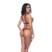 Leg Avenue Two-Piece Gloss Vinyl Bra Set S Wine Red Shine Finish