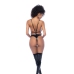 Leg Avenue Gloss Black Vinyl Lace-Up Bodysuit XL, Adjustable Straps