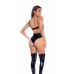 Leg Avenue Bodysuit S Wet Look Black Adjustable Underwire Support