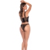 Mapale Mesh Two Piece Set S/M Black - Underwire Top & Bottom