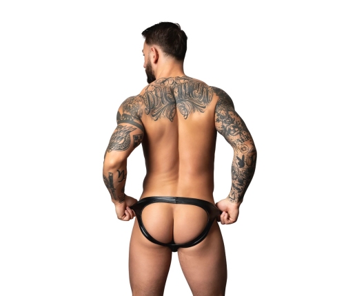 Male Power Liquid Onyx 2.0 Wetlook Jock Brief L/XL Black