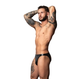 Male Power Liquid Onyx 2.0 Wetlook Jock Brief L/XL Black
