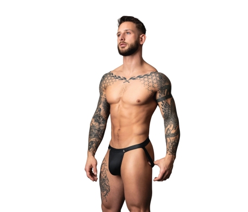 Male Power Oh Snap! Tearaway Jockstrap S/M Matte Black Rubberized Finish