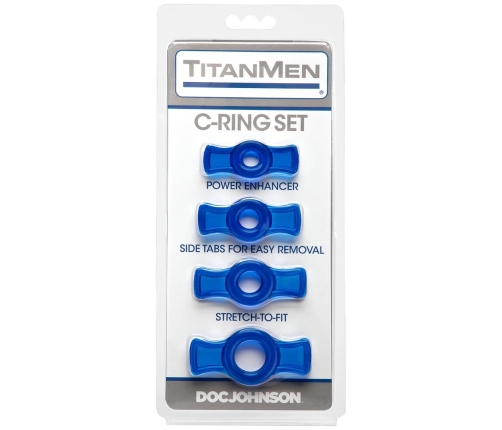 Doc Johnson TitanMen Tools Adjustable Ring Set Black 4pcs TPR