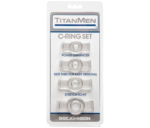 TitanMen Tools Flexible Support Ring Set, 4 Sizes, Black/Blue/Clear