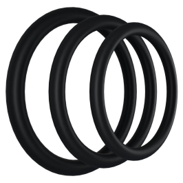 Rock Solid The Gasket Set of 3 TPE Anatomical Rings Black