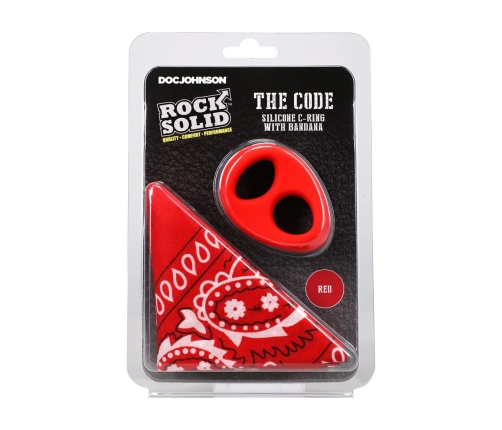 The Code Silicone Ring & Bandana Set Red - Stylish Two-Tone Design