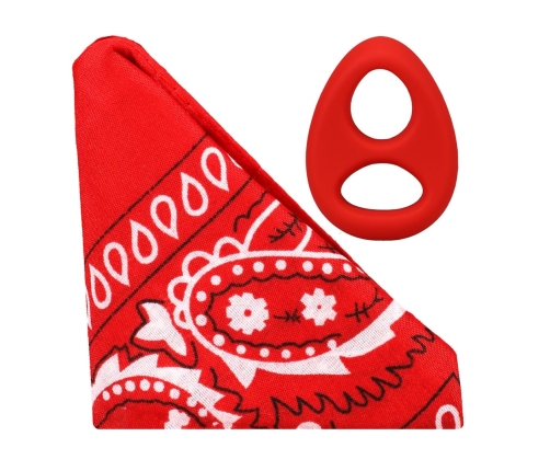 The Code Silicone Ring & Bandana Set Red - Stylish Two-Tone Design