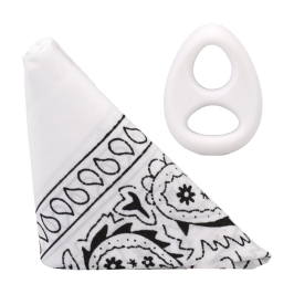The Code Silicone Ring & Bandana Set White - Adjustable Comfort Duo The Code Silicone Ring & Bandana Set White - Adjustable Comfort Duo