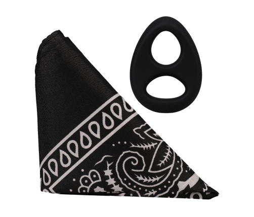 The Code Silicone Ring & Bandana Set Black - Two-Tone Design