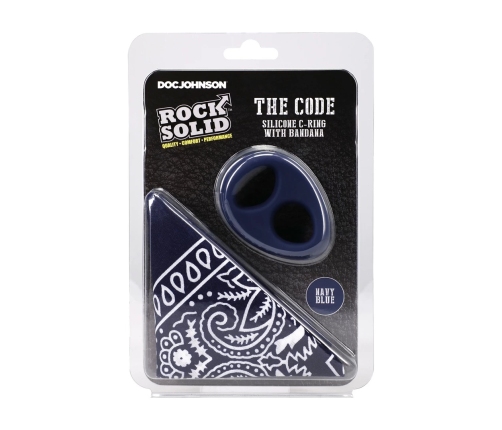The Code Navy Blue Silicone Ring & Bandana Set by Rock Solid
