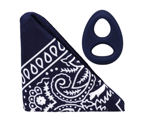 The Code Navy Blue Silicone Ring & Bandana Set by Rock Solid