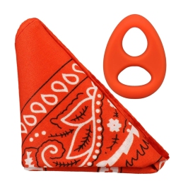 The Code Silicone Ring & Square Bandana Set Orange - Adjustable Comfort The Code Silicone Ring & Square Bandana Set Orange - Adjustable Comfort