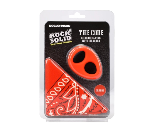 The Code Silicone Ring & Square Bandana Set Orange - Adjustable Comfort