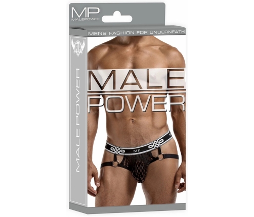 Male Power Peep Show Jock Ring S/M Black - Comfort Elastic Design