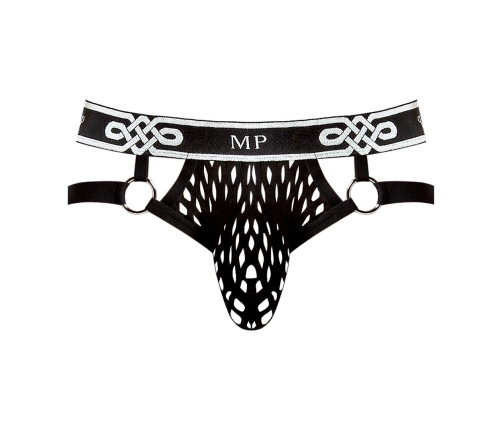 Male Power Peep Show Jock Ring S/M Black - Comfort Elastic Design