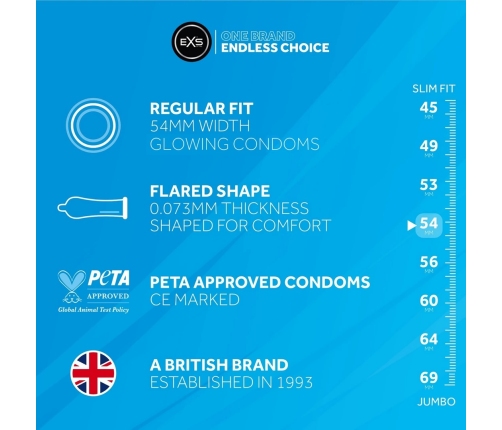 EXS Glow - Condoms - 3 Pieces